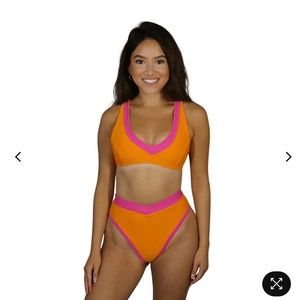 Dreamsicle 93 play street Crossover Bikini Bottom v neck top